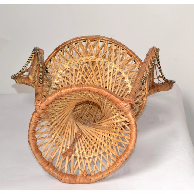 1970s Mid-Century Modern Emmanuelle Miniature Wicker Rattan Armchair Plant Stand For Sale - Image 10 of 12