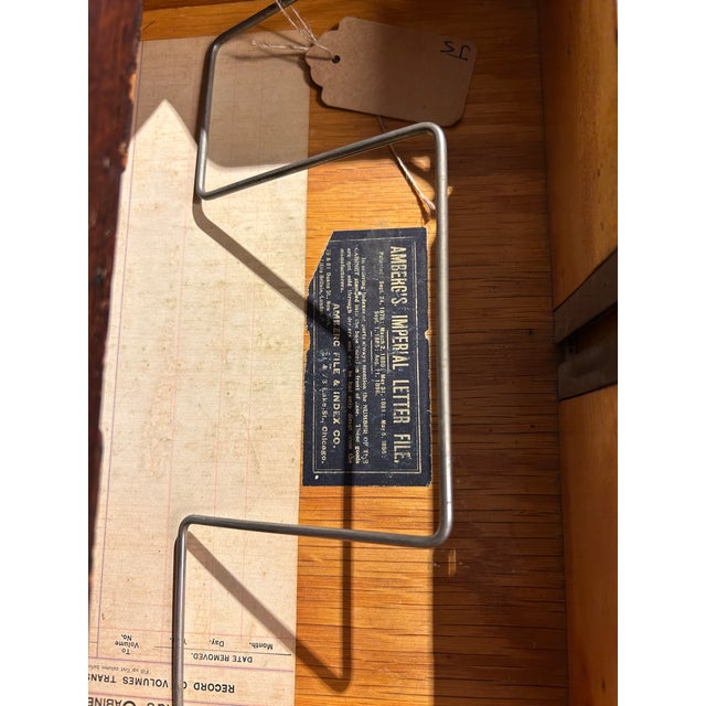 Large Antique Amberg File & Index Company Letter File Cabinet For Sale - Image 17 of 18