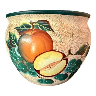 1980s Apple-Motif Ceramic Jardiniere For Sale