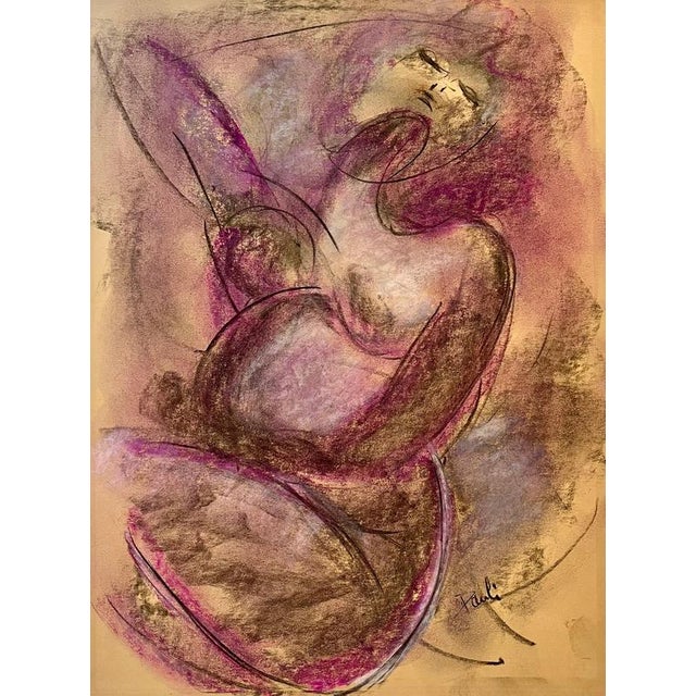 Gilbert Pauli, Future Mother, Pastel on Paper, 1990 For Sale - Image 10 of 10