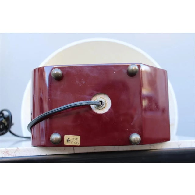 Maroon Italian Bordeaux Bakelite Table Lamp, 1970s For Sale - Image 8 of 12