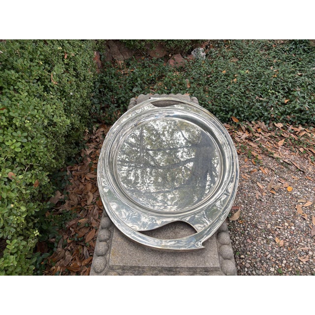 1960s 1960s Scandinavian Modern Nickel Silver Tray For Sale - Image 5 of 12