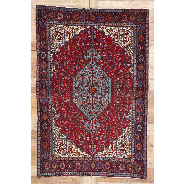 Vintage Persian Farahan Rug - 04'06 X 06'07 For Sale - Image 9 of 9