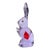 Murano Cenedese Antonio Da Ros Alexandrite Purple Red Heart Vintage Italian Art Glass Rabbit Figurine For Sale