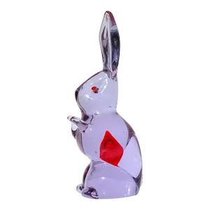 Murano Cenedese Antonio Da Ros Alexandrite Purple Red Heart Vintage Italian Art Glass Rabbit Figurine