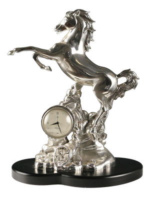 Silver-Plate Sculpture Clock from Ottaviani Manufacture