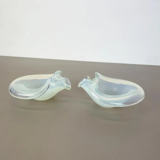 Murano Glass Shell Bowls by Antonio Da Ros Cenedese, 1960s, Set of 2 For Sale - Image 3 of 18