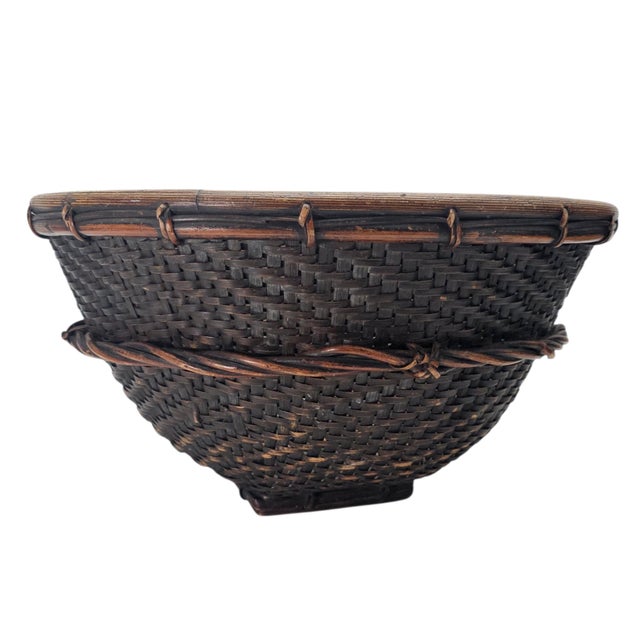 Mid 20th Century Vintage Philippine Kalinga Tribe "Labba" Rice/Market Basket Centerpiece 18" For Sale - Image 5 of 12