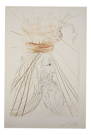 Salvador Dali, The Surrealist King, 1970, Original Signed Etching