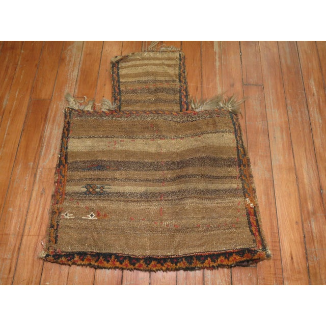 Early 20th Century Tribal 20th Century Salt Bag Soumac Handwoven Textile For Sale - Image 5 of 6