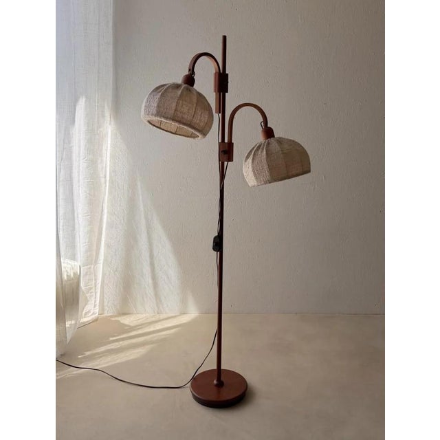 Double Adjustable Floor Lamp in Teak from Domus, 1960s For Sale - Image 10 of 10