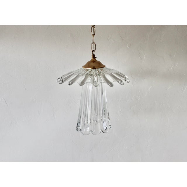 Vintage Ercole Barovier for Murano Style Glass Pendant Light Fixture For Sale - Image 11 of 18