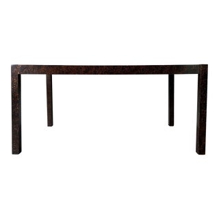 Vintage Parsons - Style Faux Tortoise Shell Finish Rectangular Dining Table by Drexel For Sale