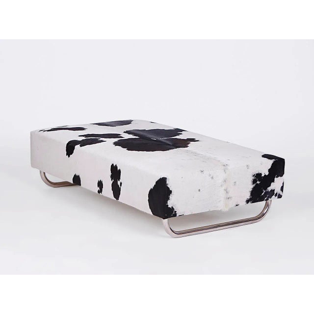 Black Large Steel Pipe Cowfell Coffee Table, 1940 For Sale - Image 8 of 10