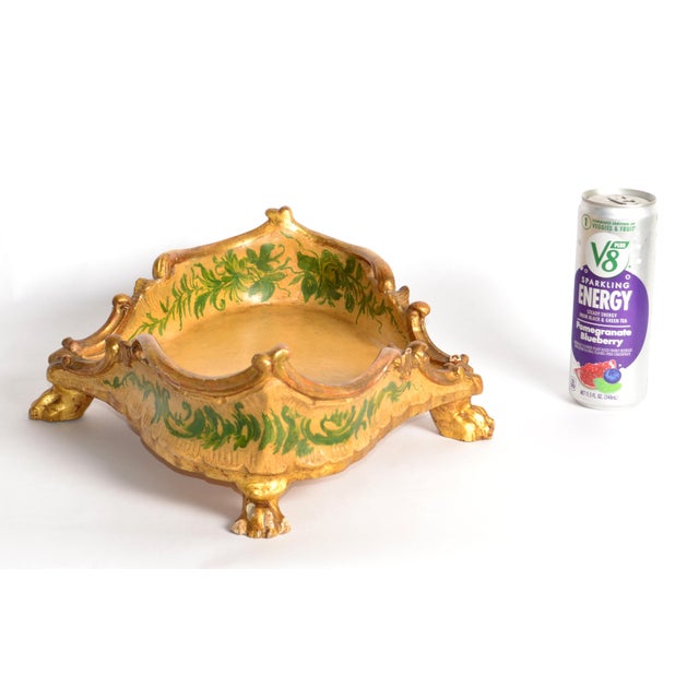 1950s Giltwood Neoclassical Florentine Wood Box Acanthus Leaves Claw Feet Italy For Sale - Image 11 of 15