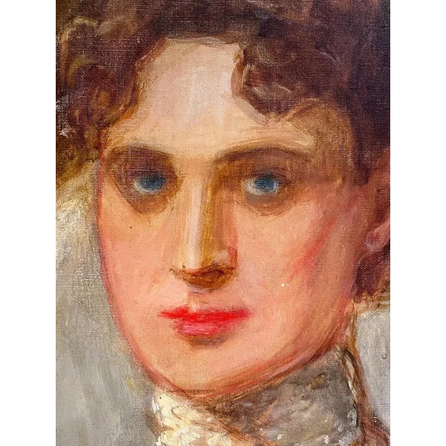 Edouard Dreyfus-Gonzales, Portrait of a Bride, Oil on Canvas For Sale - Image 4 of 14