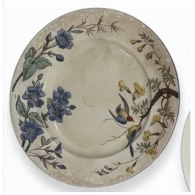 Antique Jules Vieillard Bordeaux "Nella" Faience Plates - Set of 5 1870’s For Sale - Image 6 of 9