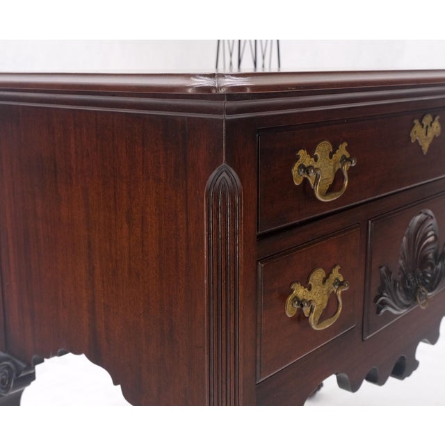 Chippendale Style Carved Mahogany Ball & Claw 4 Drawer Low Boy Dresser CLEAN! For Sale - Image 15 of 15