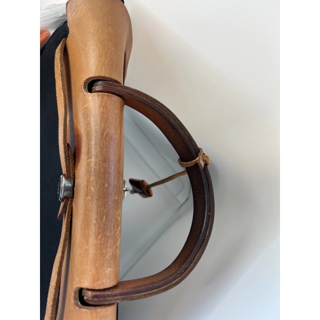 Textile Hermes Herbag Pm Black and Brown Tiole Canvas With Leather Trim For Sale - Image 7 of 12
