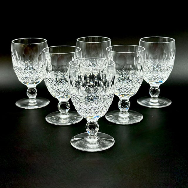 Set of 6 Vintage Waterford Crystal Colleen Short-Stemmed Wine Glasses, Ireland An elegant set of six vintage Waterford...
