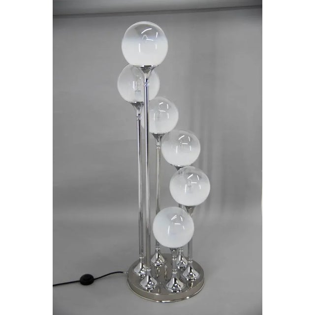 Rare 6-flamming highly decorative mid-century floor lamp designed and manufactured in italy in the glorious 1960s by...