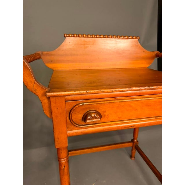 American Victorian Poplar Wash Stand With Drawer & Towel Bars, Circa 1880 For Sale In Indianapolis - Image 6 of 15