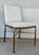 Original retail $1575, timeless Revelation Modern Chippendale Antique Brass and Leather Side Chair , showroom floor sample