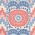 SAMPLE - Schumacher Samarkand Ikat II Fabric In Chambray & Coral For Sale