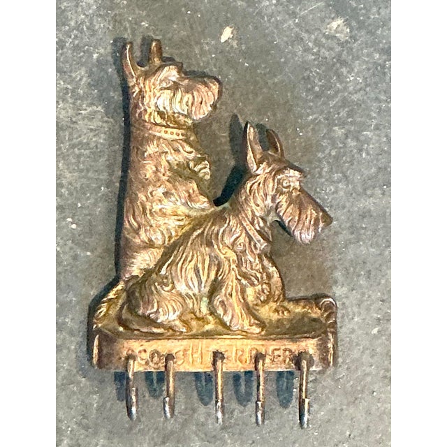 Metal Vintage Patinated Metal Scotch Terrier Key Holder For Sale - Image 7 of 12
