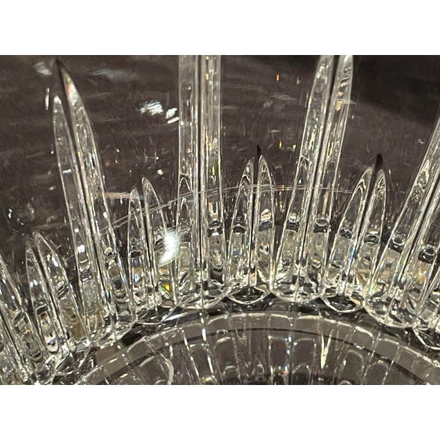 Transparent Mid 20th Century Vintage Cut Crystal Ice Bucket With Polished Chrome Handle and Matching Tongs - Set of 2 For Sale - Image 8 of 11