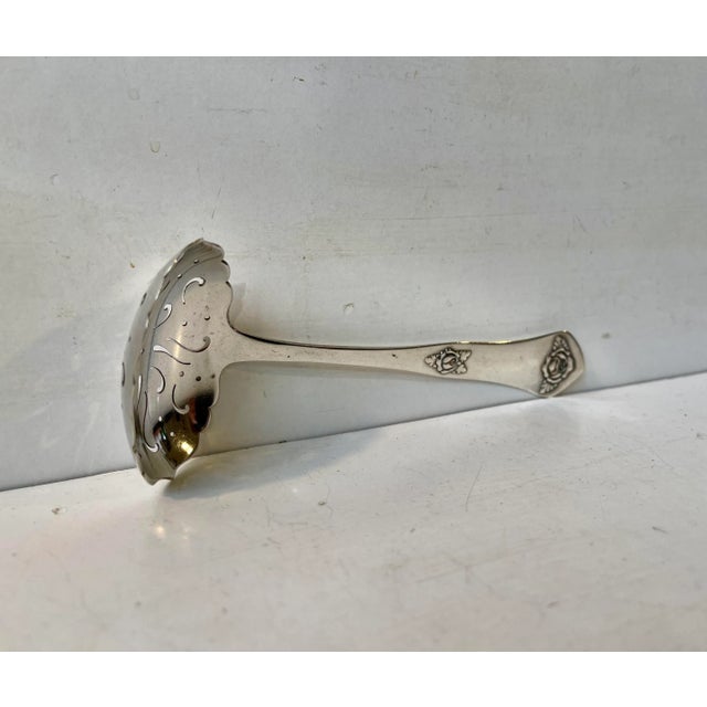 Metal Sugar Sprinkle Spoon in Sterling Silver by F. J. Hingelberg, 1922 For Sale - Image 7 of 11