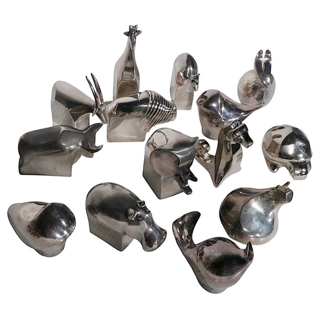 1970s Silver Plate Dansk Designs Animals Designed Zoo Series by Gunnar Cyren- Set of 30 For Sale In New York - Image 6 of 13