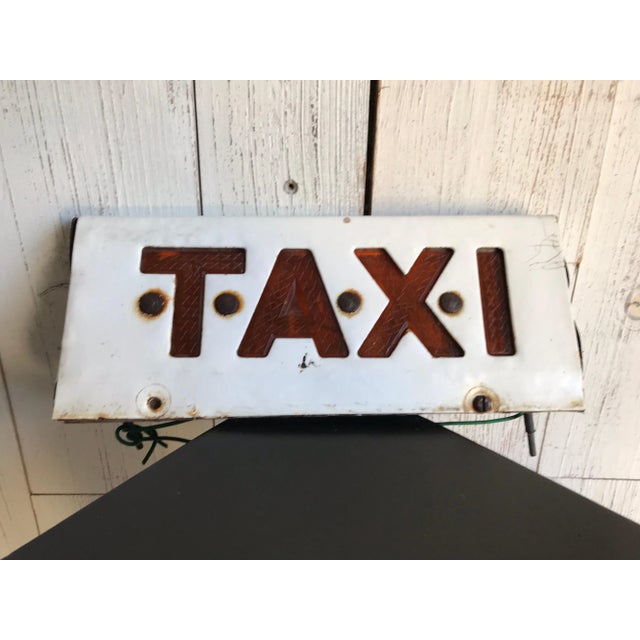 Vintage Taxi Sign, 1970s For Sale - Image 3 of 4