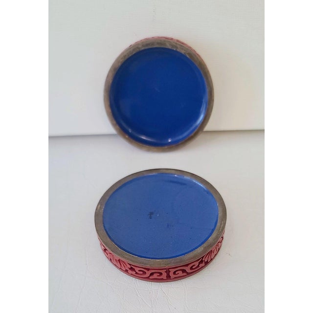Vintage Chinese Cinnabar Box With Enameled Interior For Sale - Image 13 of 13