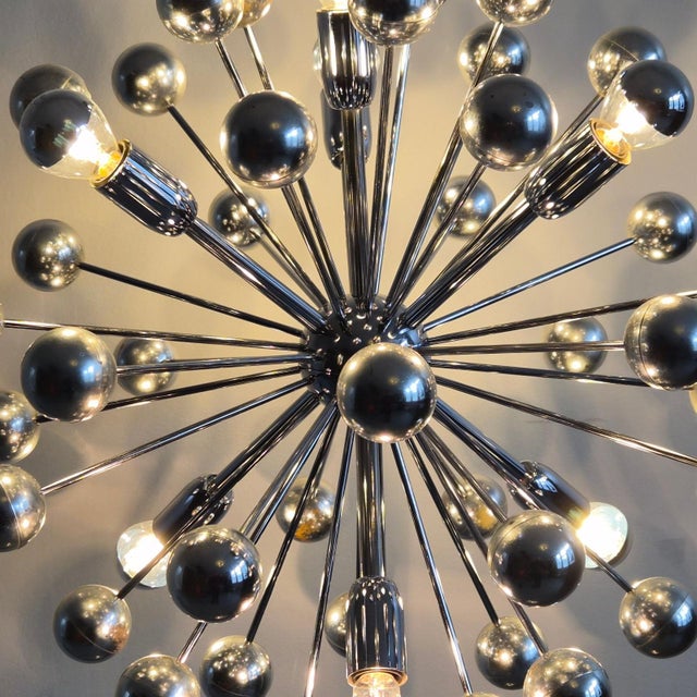 Metal Vintage Sputnik Space Age Floor Lamp in Chrome Metal with Silver Globes, 1970s For Sale - Image 7 of 13