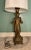 Vintage Figural Brass Lamp With Drum Shade For Sale - Image 10 of 12