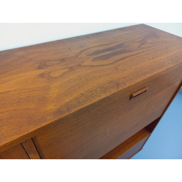 Vintage Scandinavian Modernist Style Teak and Black Metal Bookcase with Secretary, 1950s-1960s For Sale - Image 16 of 18