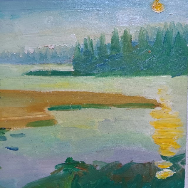 This delightful abstract original painting of a Canadian sunset in Chester, Nova Scotia by David Beynon Pena captured that...