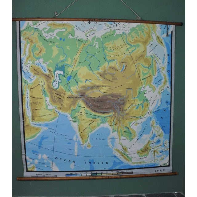 Physical Map of Asia, 1960s For Sale - Image 10 of 10