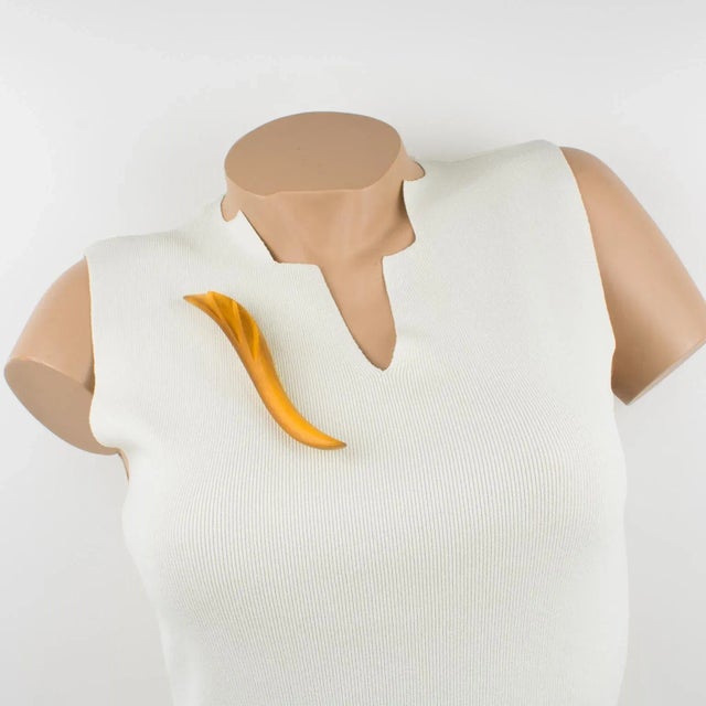 This is part of Chairish’s Costume Jewelry assortment. This stunning artisan studio hand-crafted modernist resin pin...