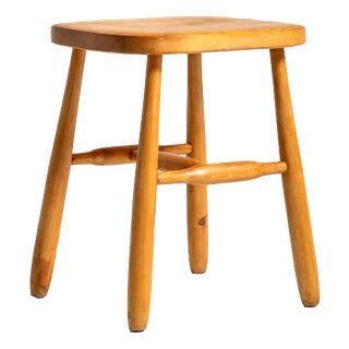 Scandinavian Birch Stool, 1950s For Sale