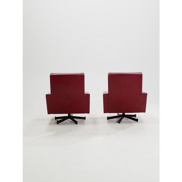 1950s Vintage Lounge Chairs in Leatherette, 1950s, Set of 2 For Sale - Image 5 of 11