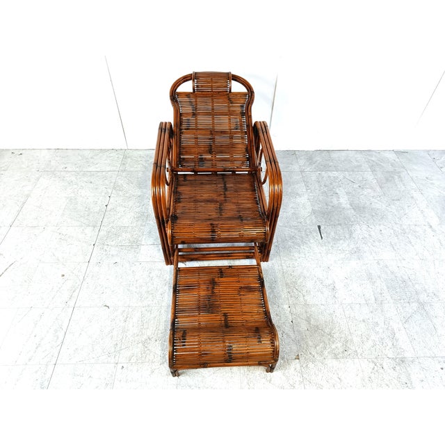 Mid-Century Modern Garden Chair in Rattan and Bamboo, 1950s For Sale - Image 14 of 18
