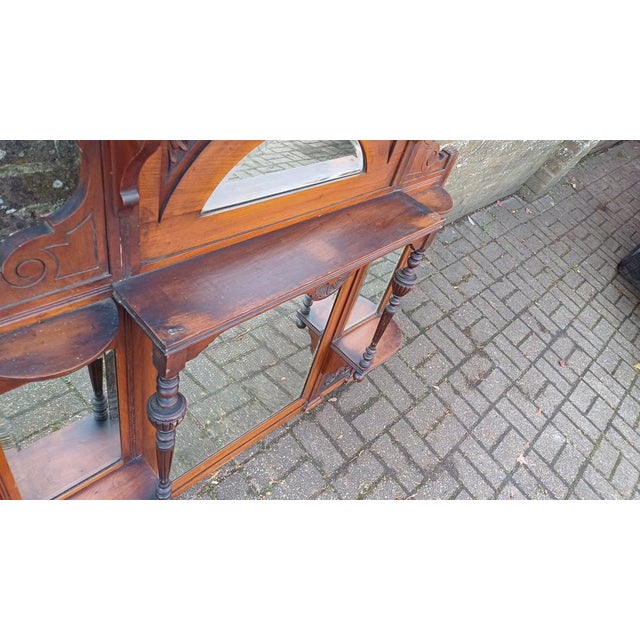 Large Wooden Over Mantel Mirror, 1890s For Sale - Image 6 of 14