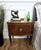 Mid-Century Italian Art Deco Style Nightstands in Walnut with Glass Tops, 1950s, Set of 2 For Sale - Image 3 of 11