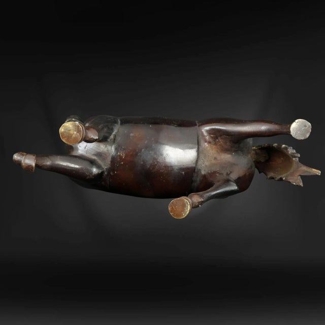 Antique Japanese Meiji Bronze Horse Figural Censer For Sale - Image 10 of 11