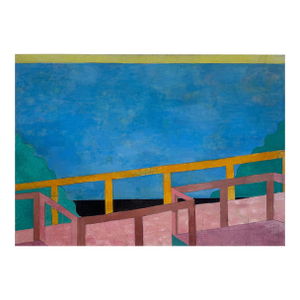 1970s Monumental Michael Decain Abstract Landscape Painting, Hockney Style