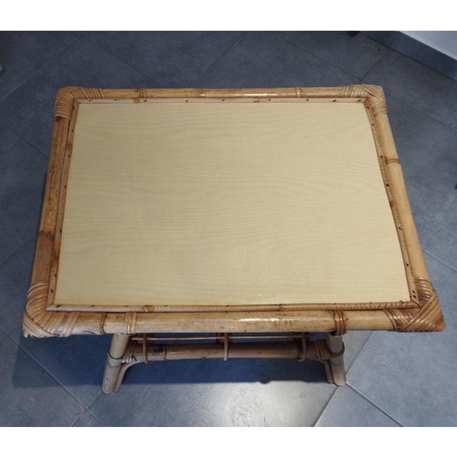 Vintage Children's Table in Rattan and Bamboo For Sale - Image 3 of 17