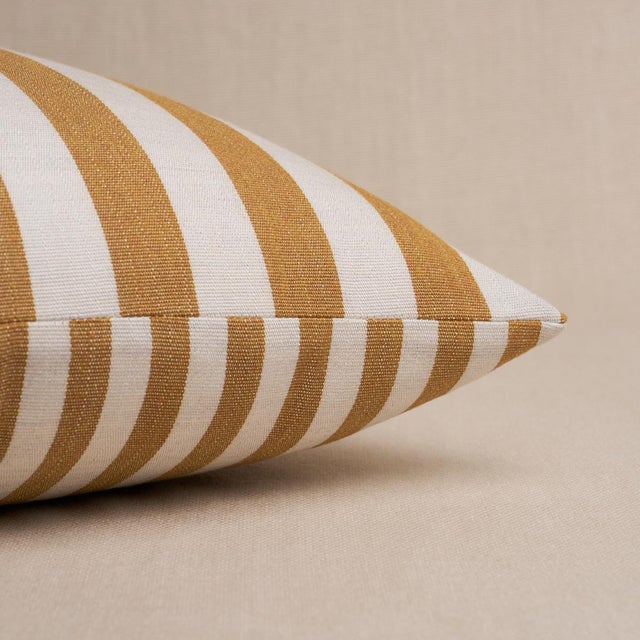 2020s Schumacher Hanson I/O Stripe 18" Pillow In Marigold For Sale - Image 5 of 5