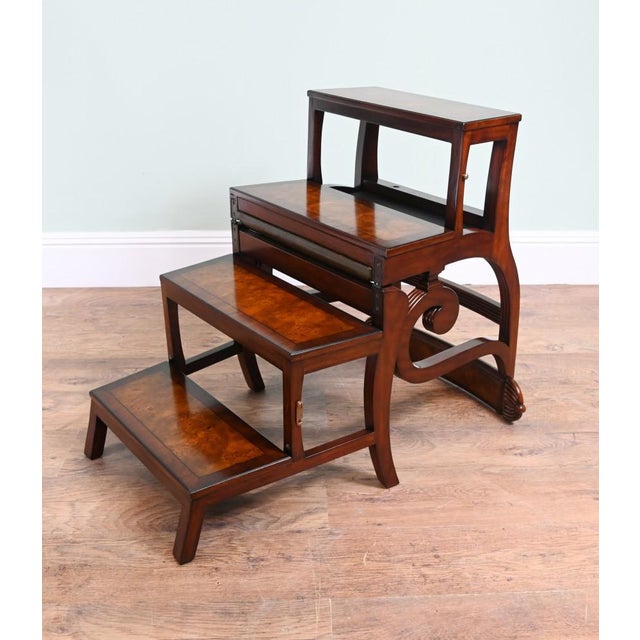 Regency Metamorphic Chair or Library Stepladder in Mahogany For Sale - Image 6 of 11